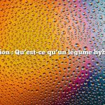 Question : Qu’est-ce qu’un légume hybride ?